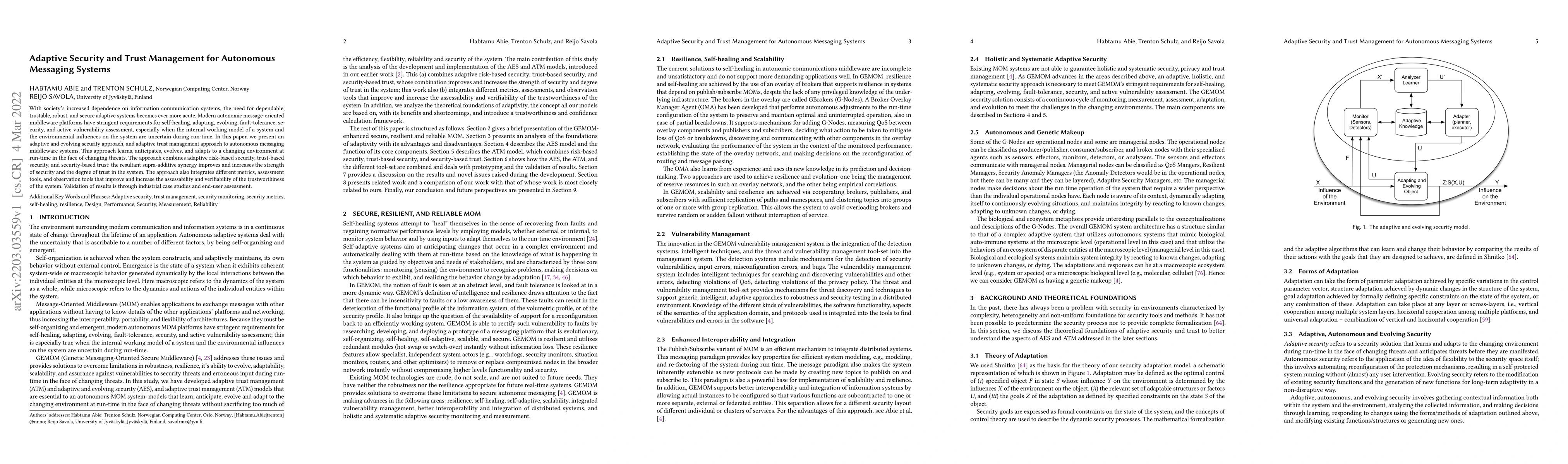 Thumbnail for Adaptive Security and Trust Management for Autonomous Messaging Systems