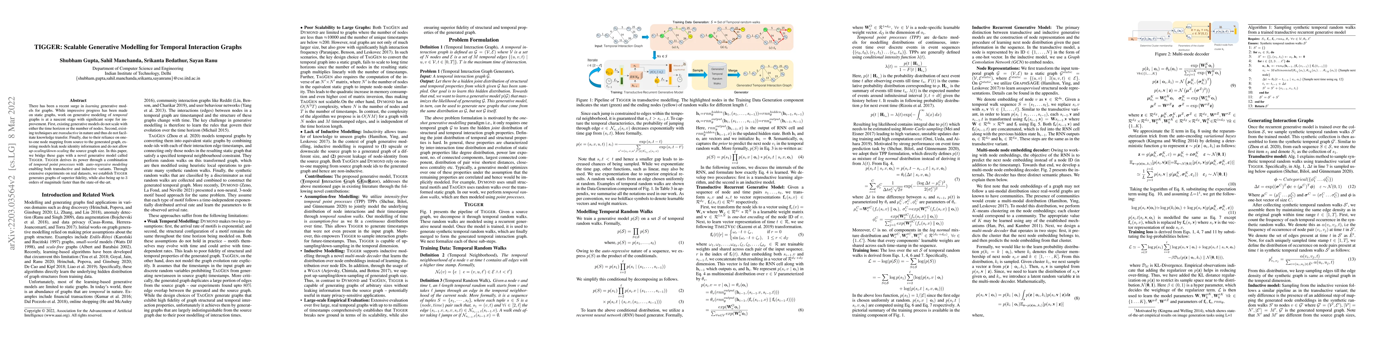 Thumbnail for TIGGER: Scalable Generative Modelling for Temporal Interaction Graphs
