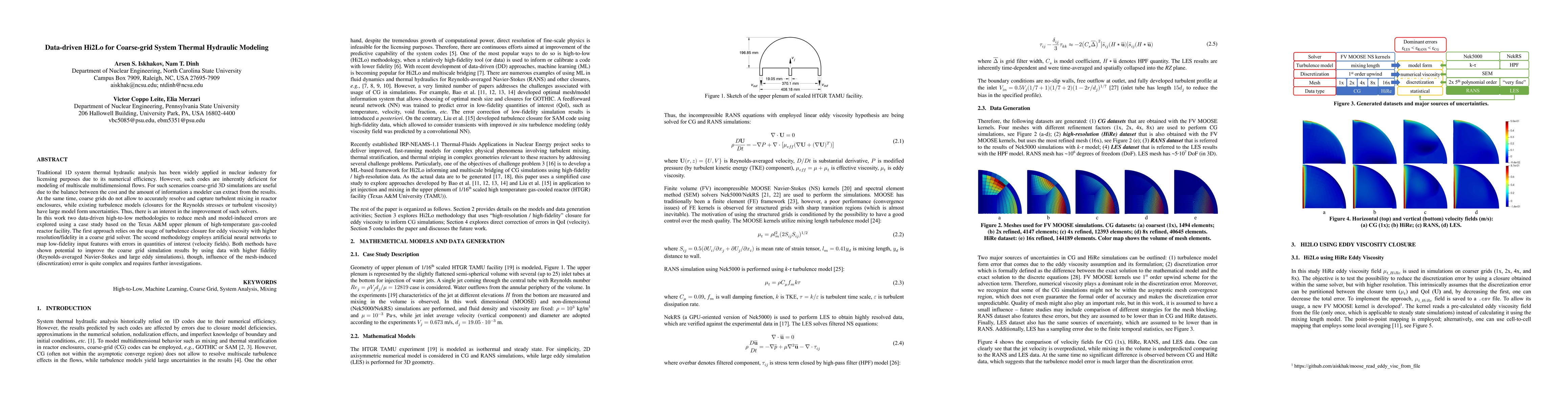 Thumbnail for Data-driven Hi2Lo for Coarse-grid System Thermal Hydraulic Modeling