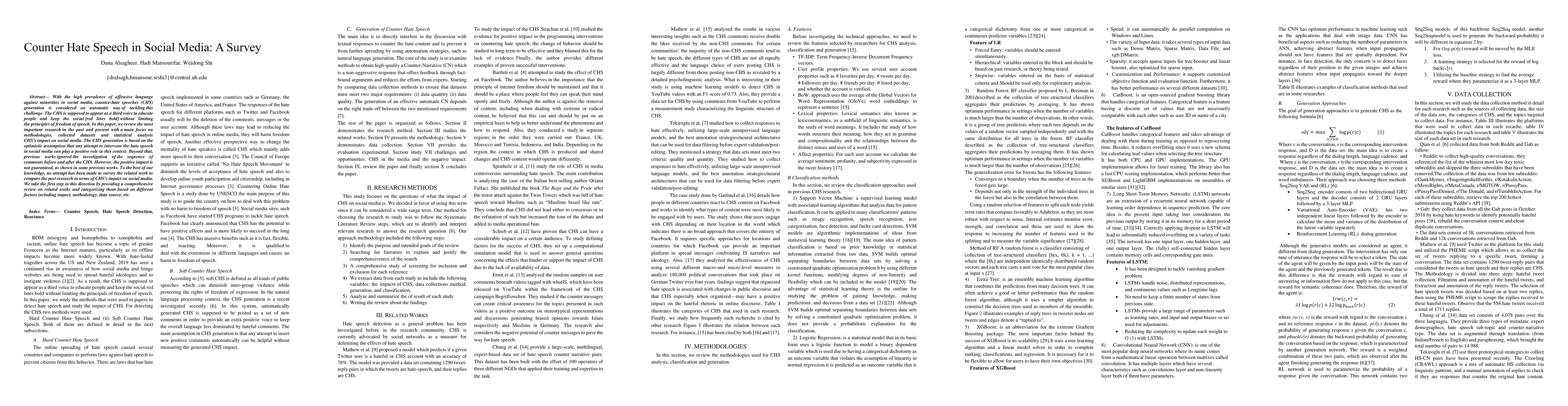 Thumbnail for Counter Hate Speech in Social Media: A Survey