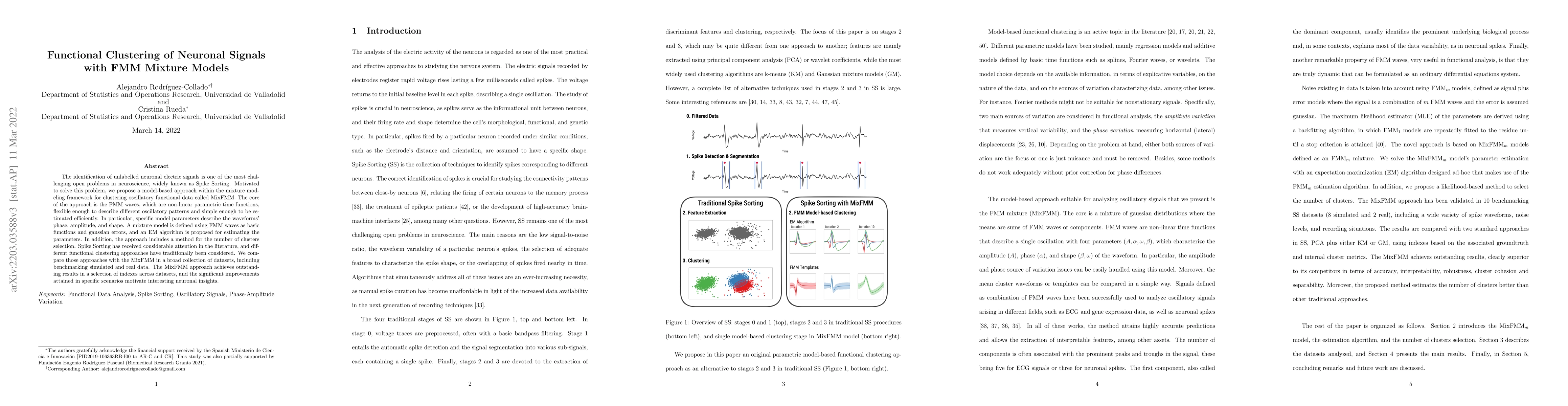 Thumbnail for Functional Clustering of Neuronal Signals with FMM Mixture Models