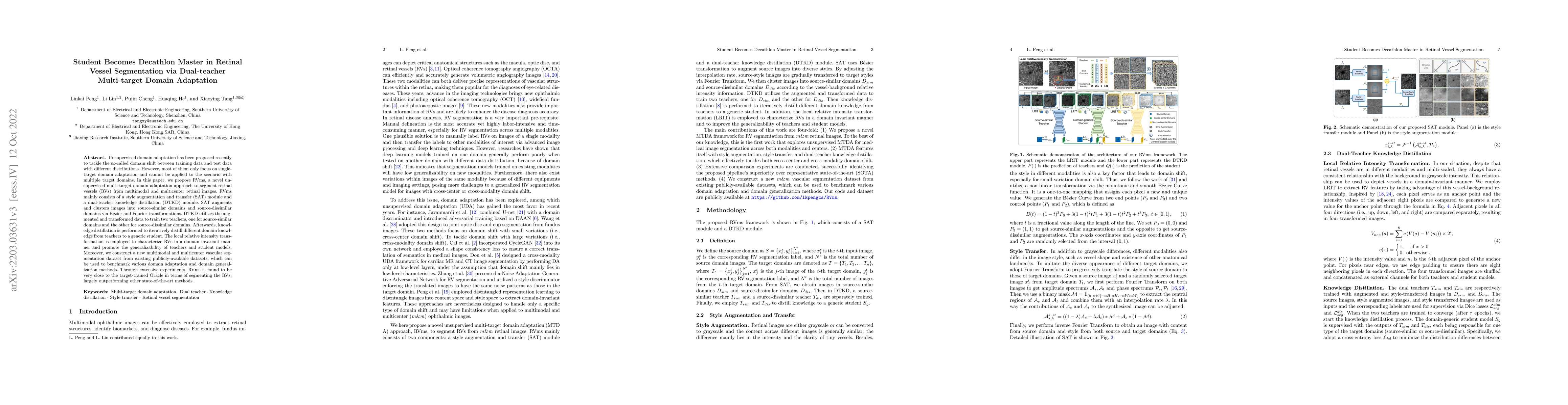 Thumbnail for Student Becomes Decathlon Master in Retinal Vessel Segmentation via
  Dual-teacher Multi-target Domain Adaptation