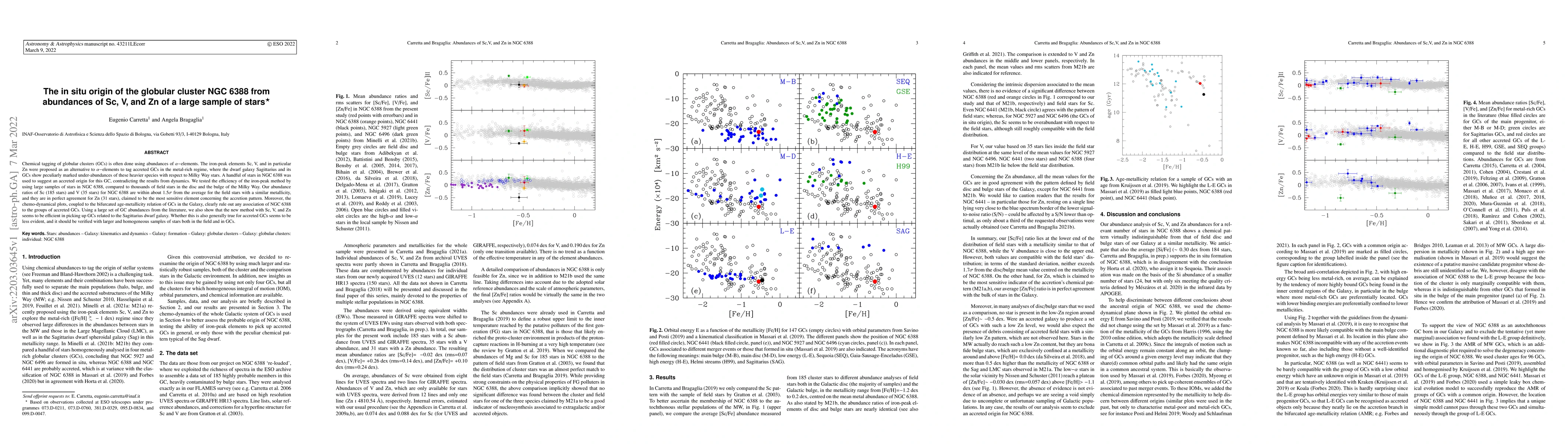 Thumbnail for The in situ origin of the globular cluster NGC 6388 from abundances of
  Sc, V, and Zn of a large sample of stars