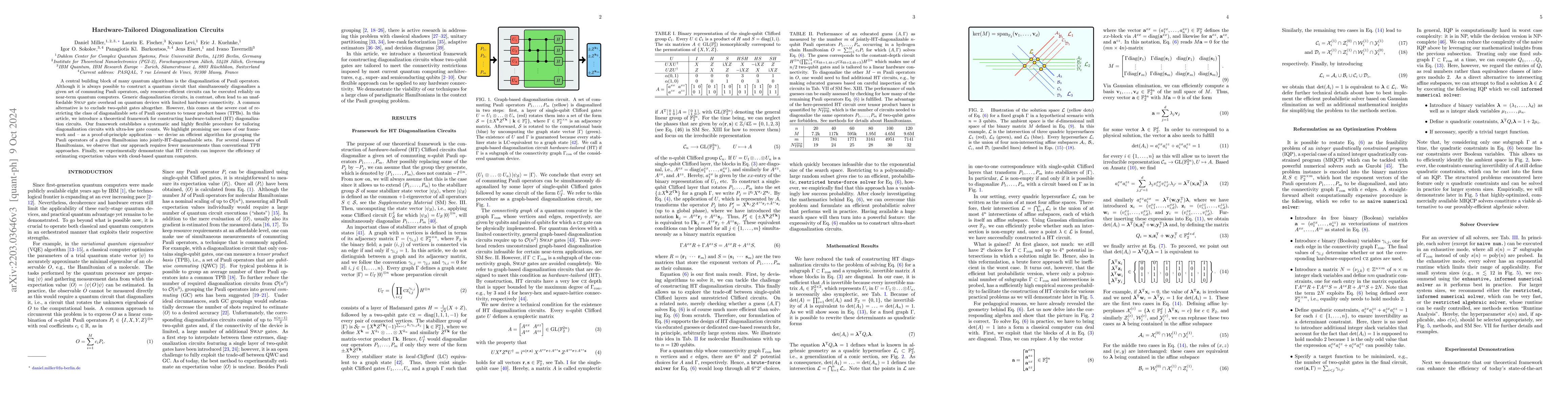 Thumbnail for Hardware-Tailored Diagonalization Circuits