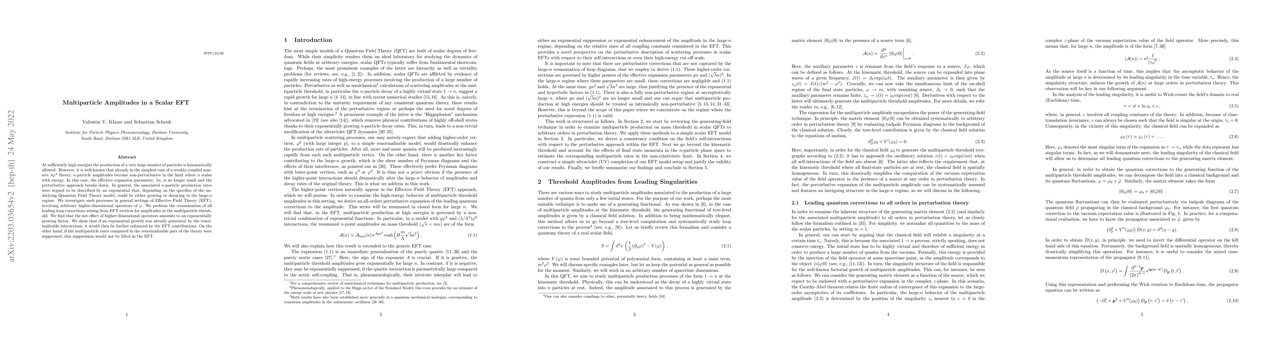 Thumbnail for Multiparticle Amplitudes in a Scalar EFT