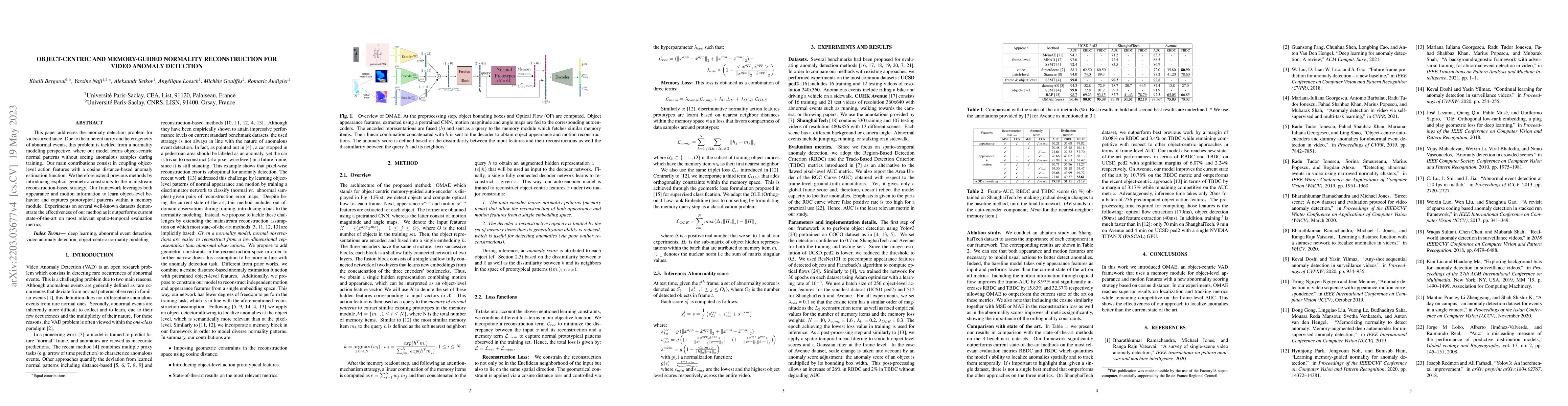 Thumbnail for Object-centric and memory-guided normality reconstruction for video
  anomaly detection