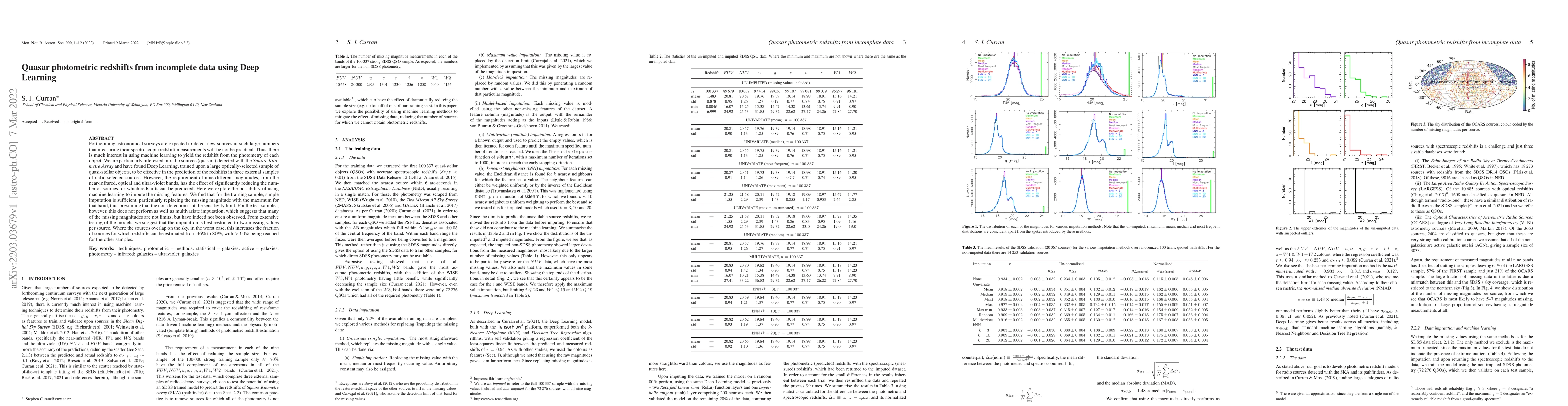 Thumbnail for Quasar photometric redshifts from incomplete data using Deep Learning