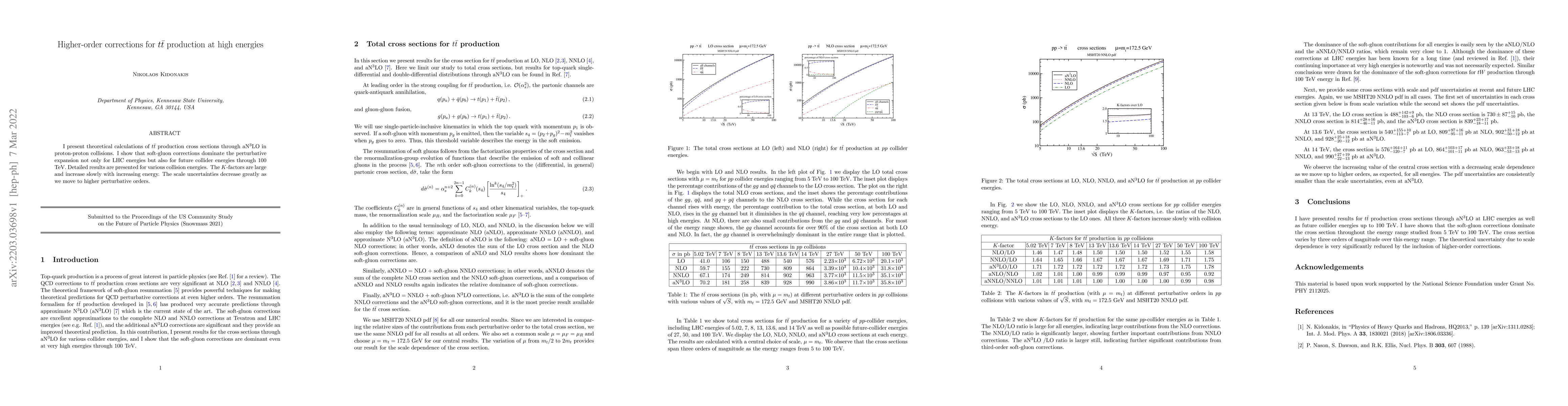 Thumbnail for Higher-order corrections for $t{\bar t}$ production at high energies