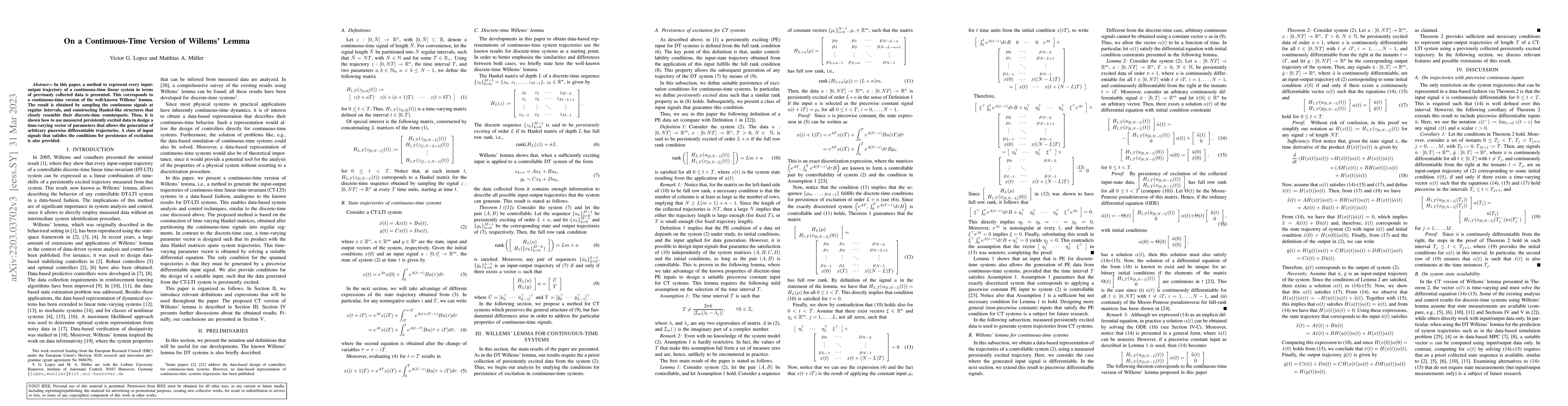 Thumbnail for On a Continuous-Time Version of Willems' Lemma