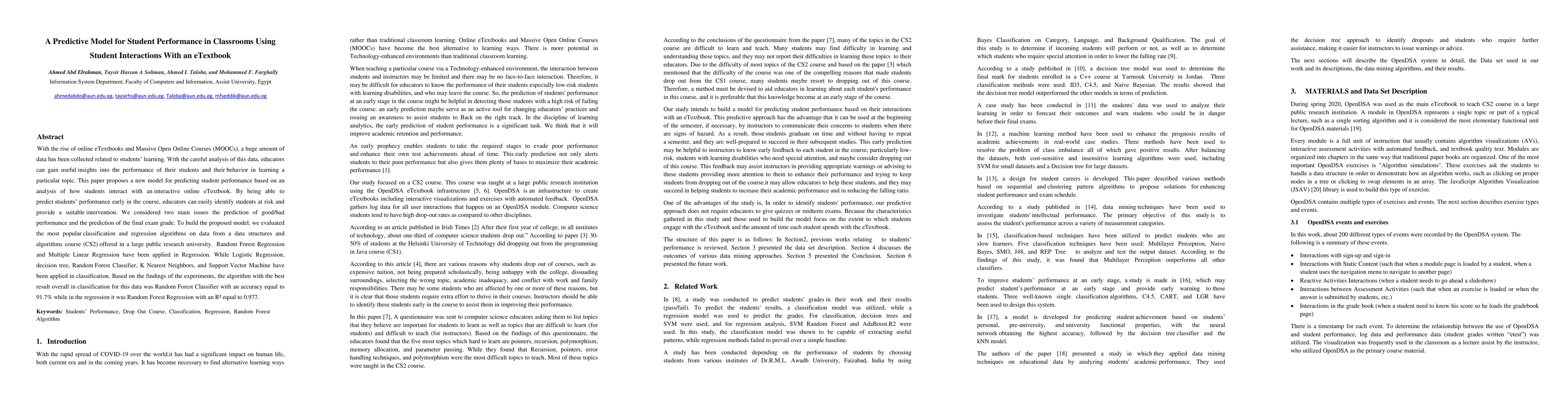 Thumbnail for A Predictive Model for Student Performance in Classrooms Using Student
  Interactions With an eTextbook