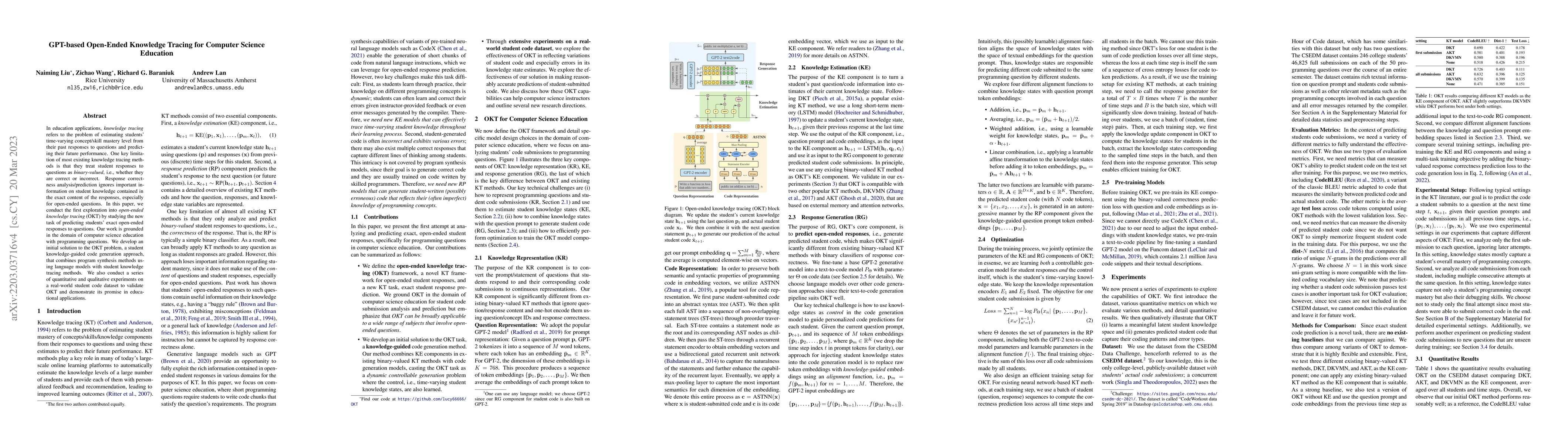 Thumbnail for GPT-based Open-Ended Knowledge Tracing