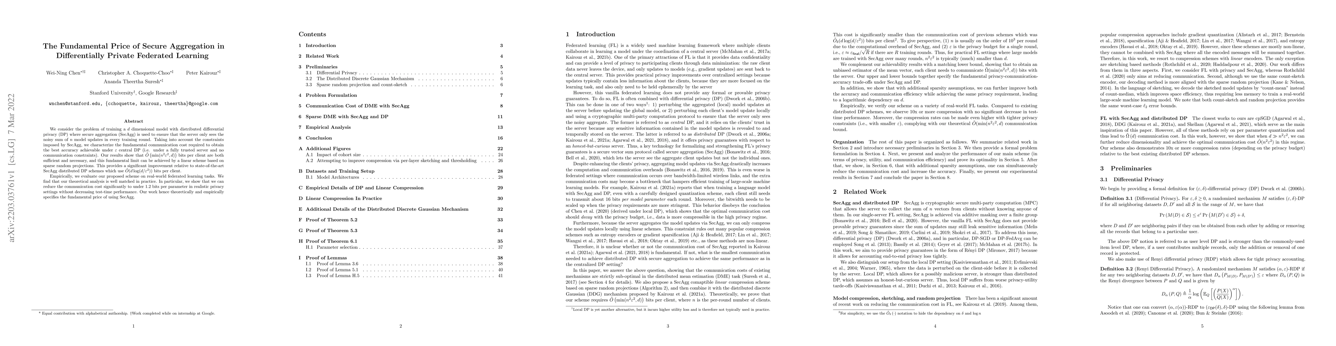 Thumbnail for The Fundamental Price of Secure Aggregation in Differentially Private
  Federated Learning