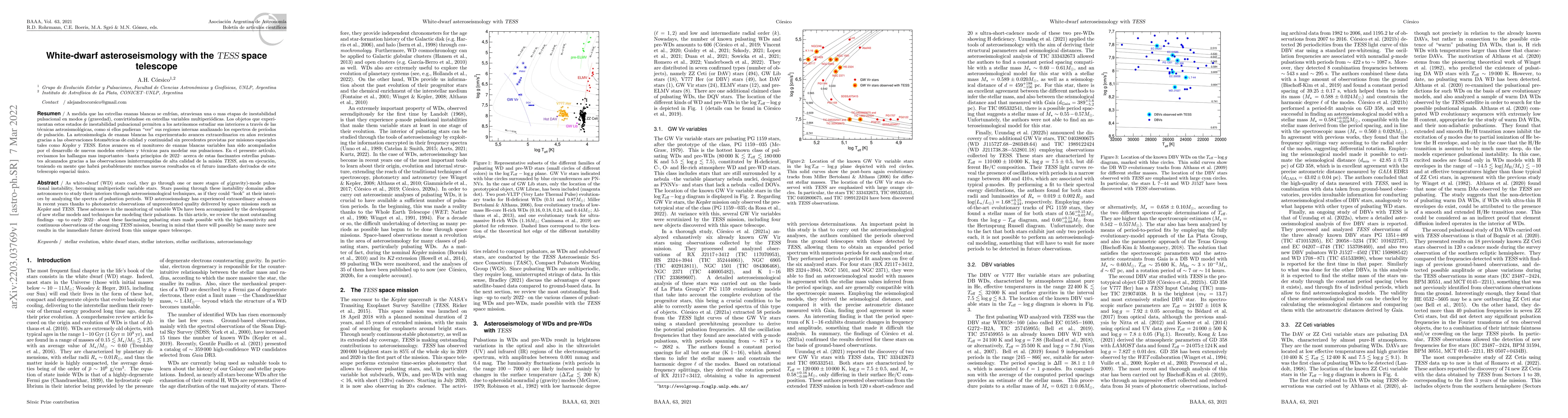 Thumbnail for White-dwarf asteroseismology with the {\sl TESS} space telescope