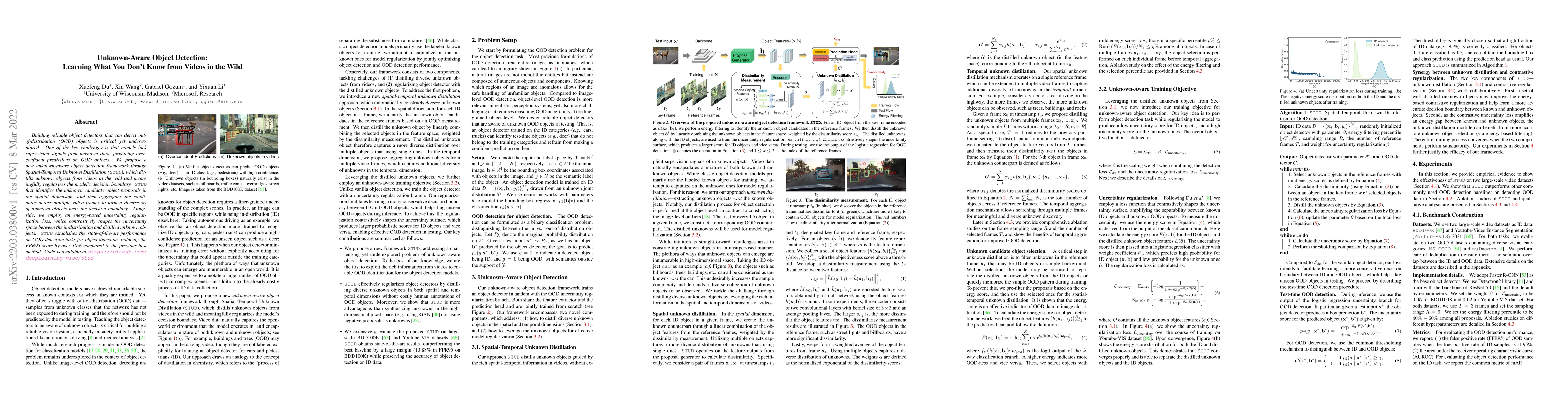 Thumbnail for Unknown-Aware Object Detection: Learning What You Don't Know from Videos
  in the Wild