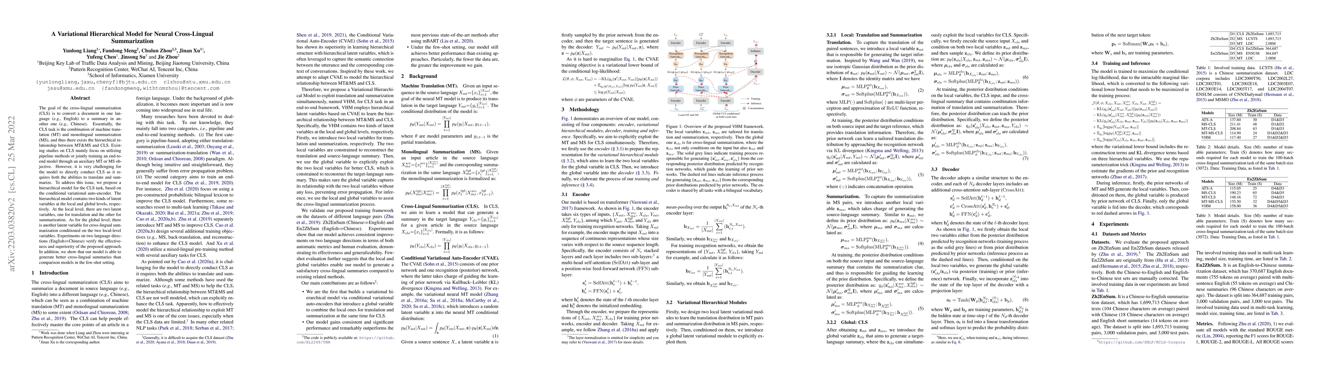 Thumbnail for A Variational Hierarchical Model for Neural Cross-Lingual Summarization