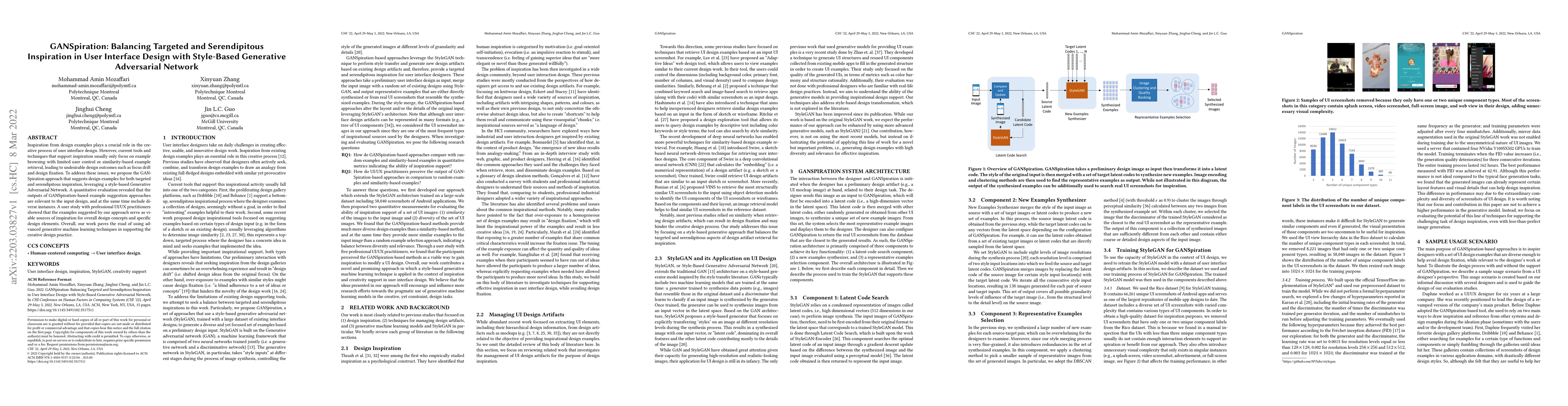 Thumbnail for GANSpiration: Balancing Targeted and Serendipitous Inspiration in User
  Interface Design with Style-Based Generative Adversarial Network