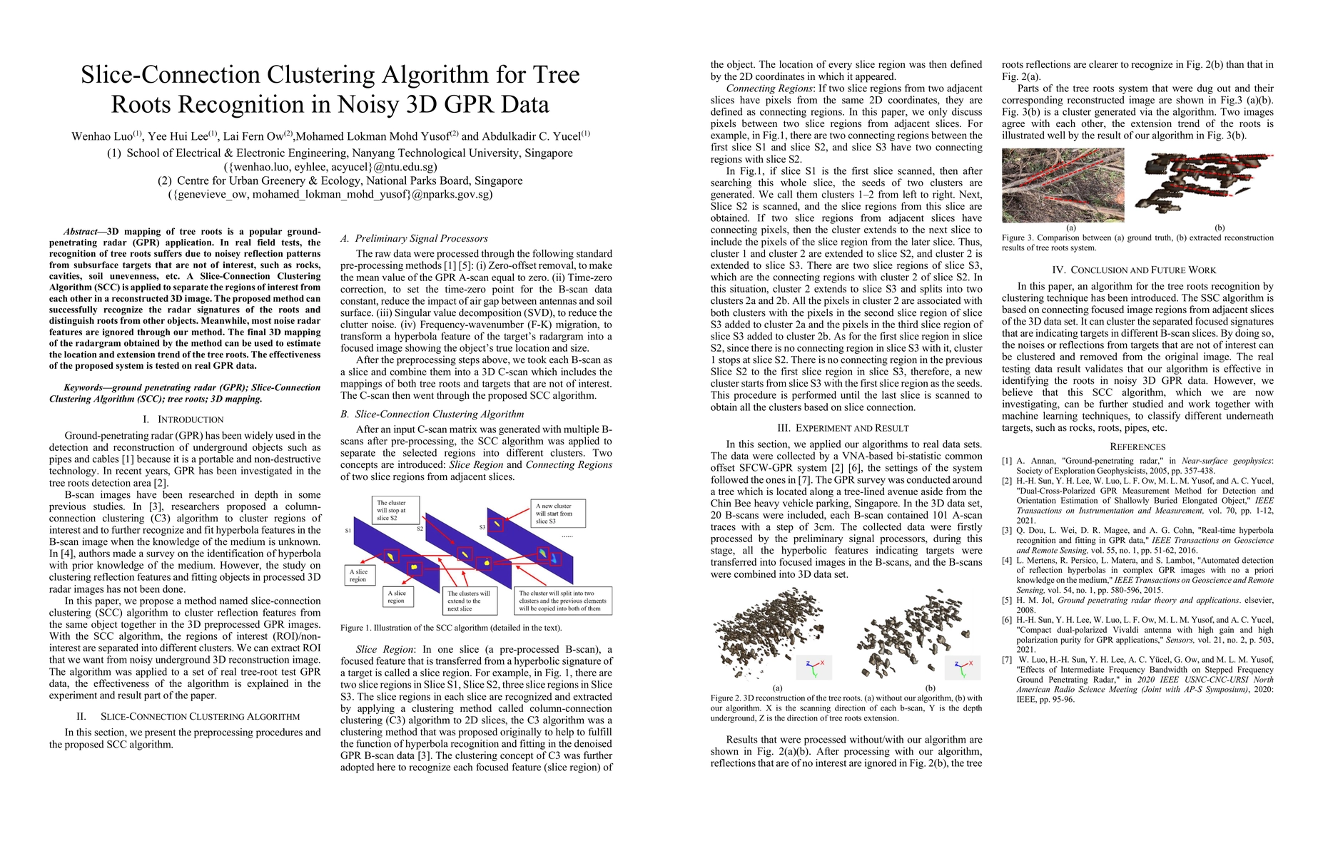 Thumbnail for Slice-Connection Clustering Algorithm for Tree Roots Recognition in
  Noisy 3D GPR Data