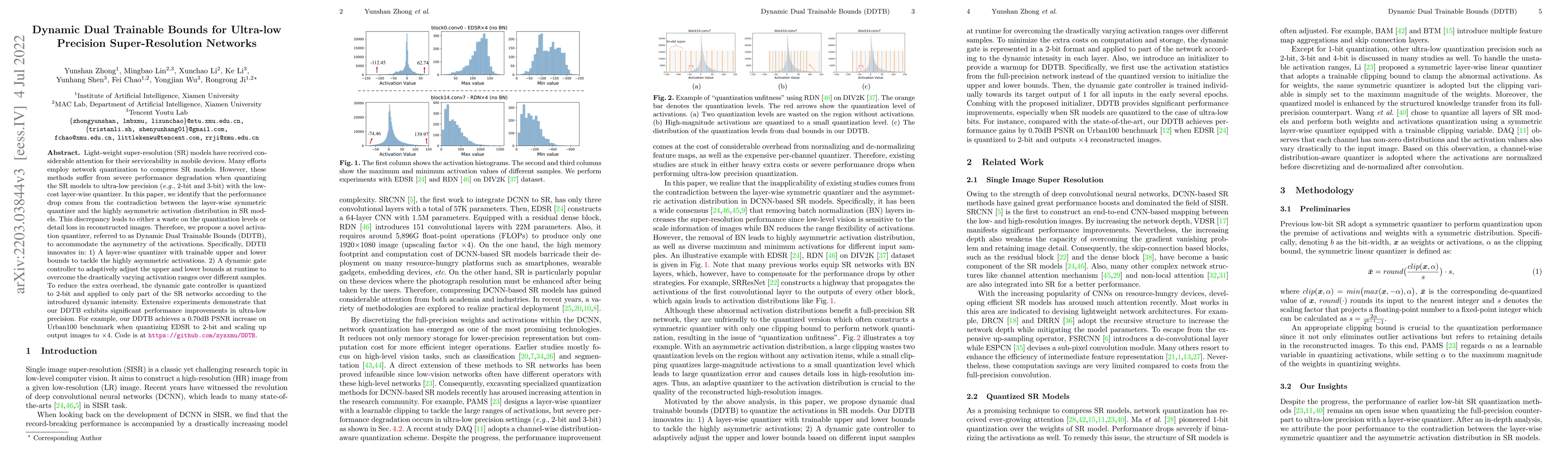Thumbnail for Dynamic Dual Trainable Bounds for Ultra-low Precision Super-Resolution
  Networks