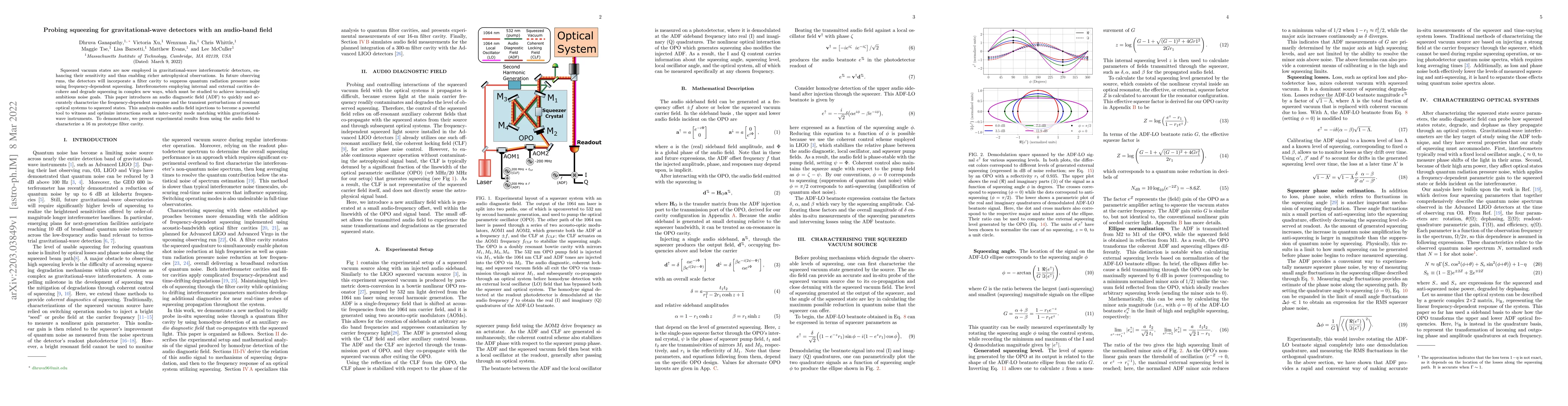 Thumbnail for Probing squeezing for gravitational-wave detectors with an audio-band
  field
