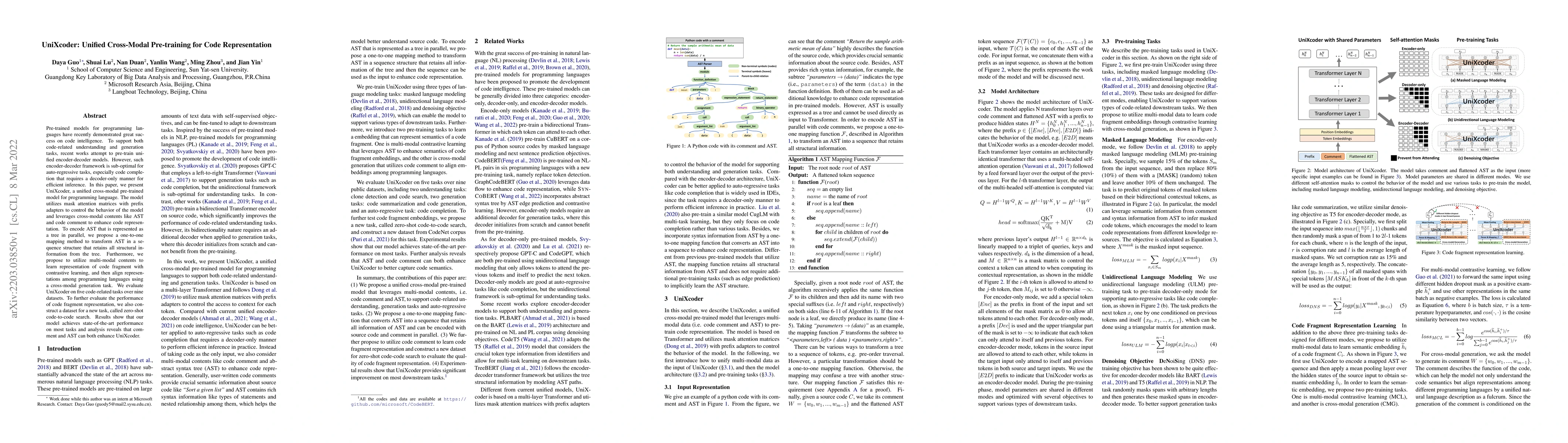 Thumbnail for UniXcoder: Unified Cross-Modal Pre-training for Code Representation