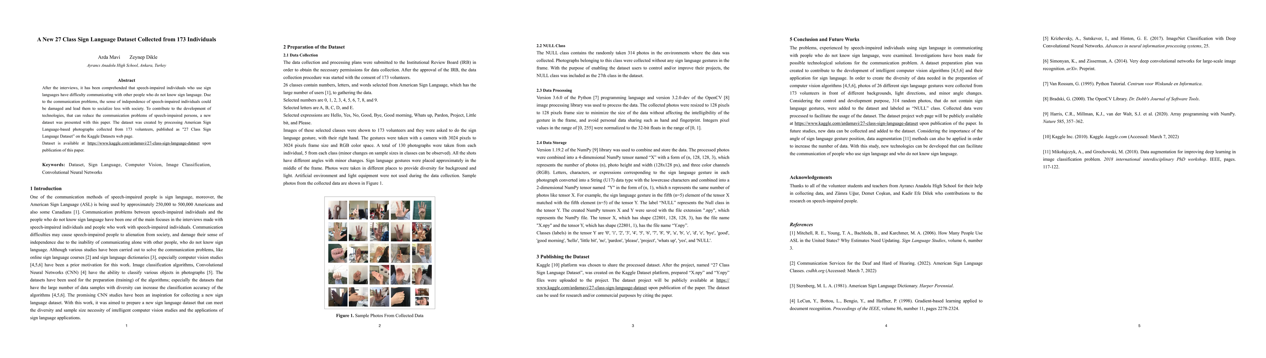 Thumbnail for A New 27 Class Sign Language Dataset Collected from 173 Individuals