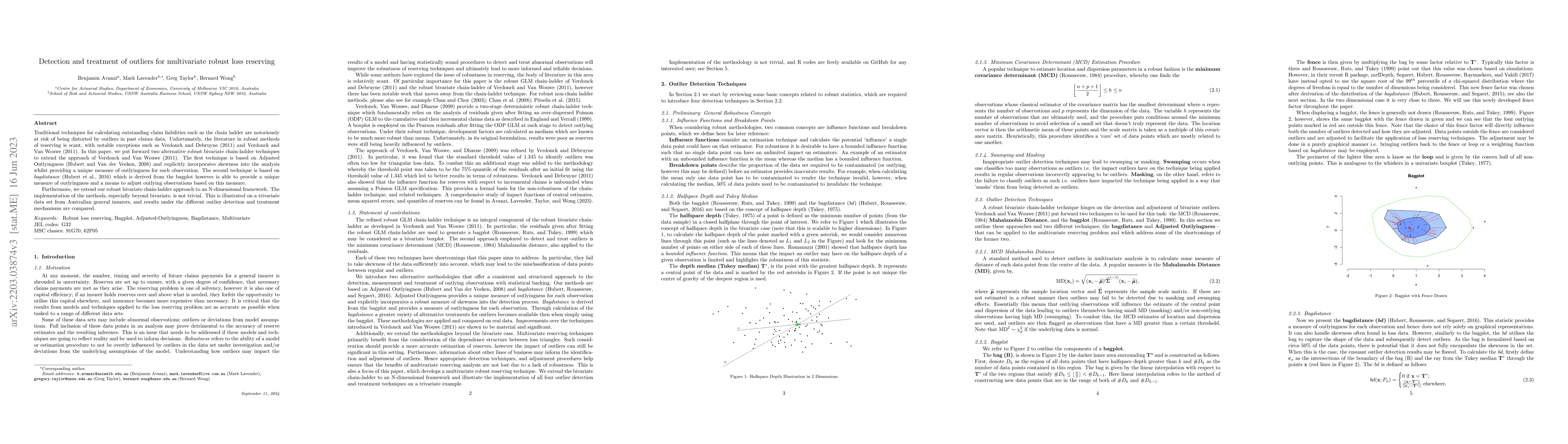 Thumbnail for Detection and treatment of outliers for multivariate robust loss
  reserving