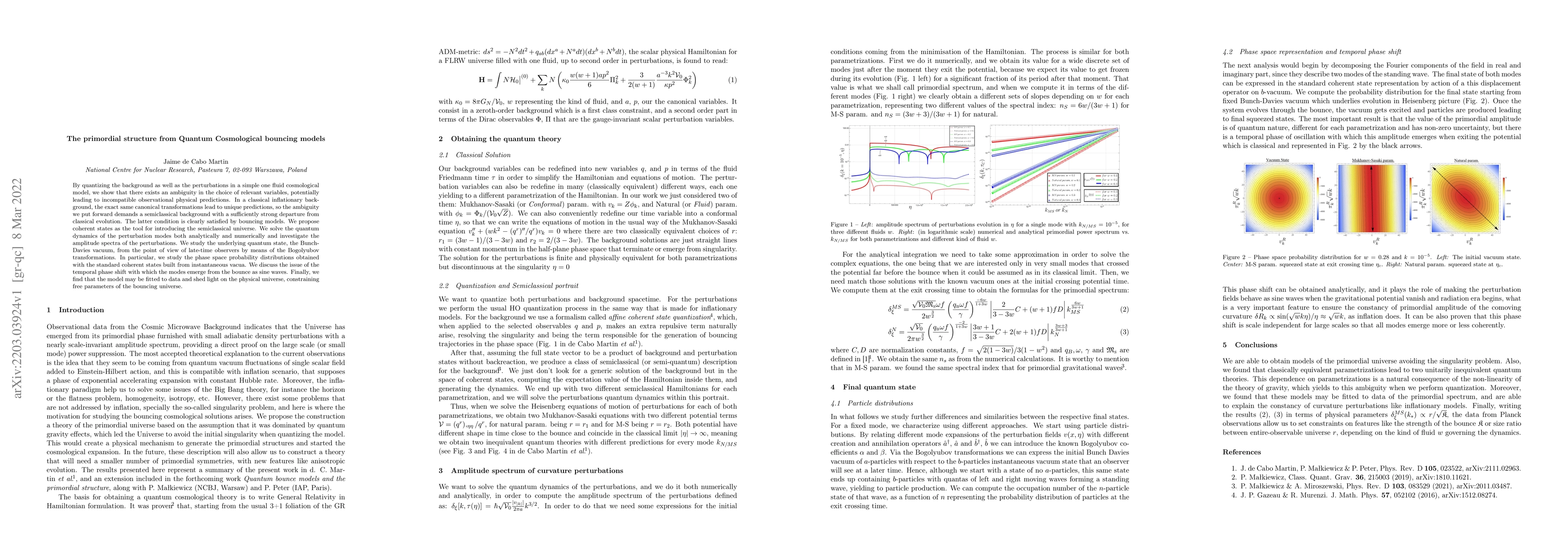 Thumbnail for The primordial structure from Quantum Cosmological bouncing models