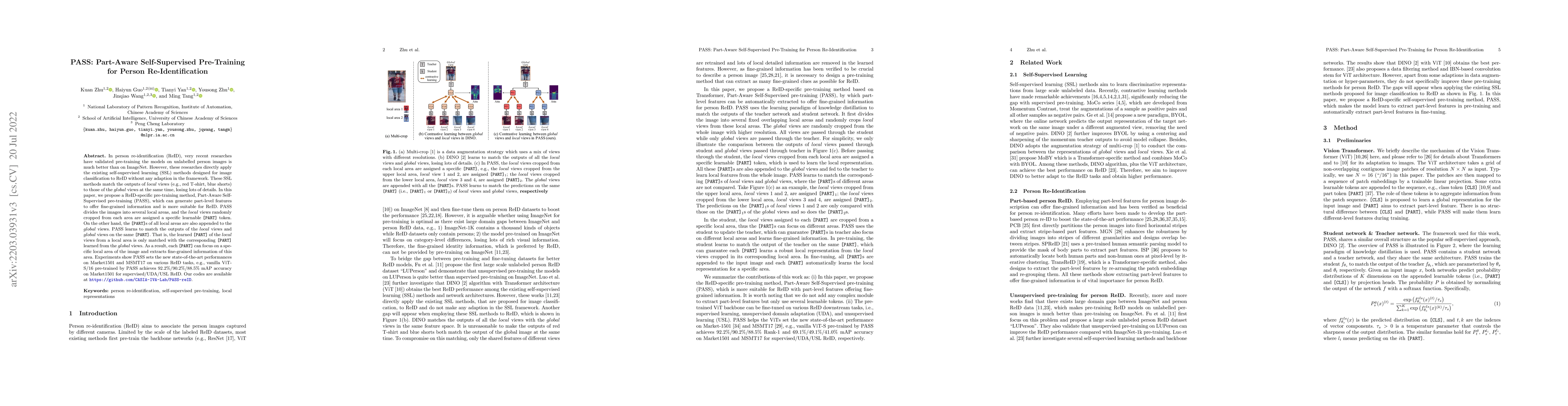 Thumbnail for PASS: Part-Aware Self-Supervised Pre-Training for Person
  Re-Identification
