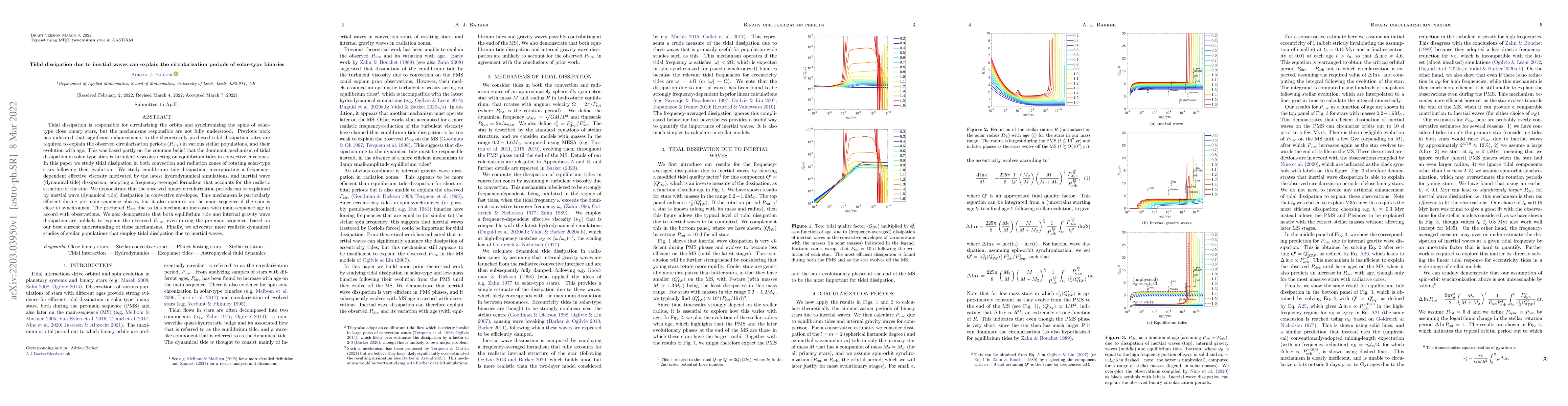 Thumbnail for Tidal dissipation due to inertial waves can explain the circularization
  periods of solar-type binaries