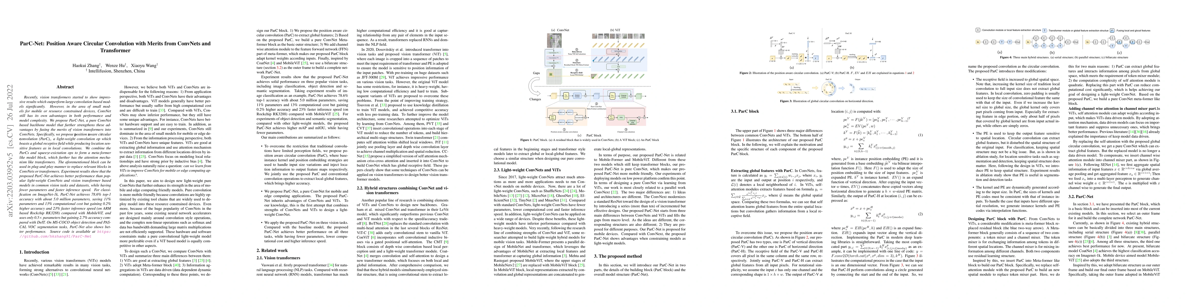 Thumbnail for ParC-Net: Position Aware Circular Convolution with Merits from ConvNets
  and Transformer