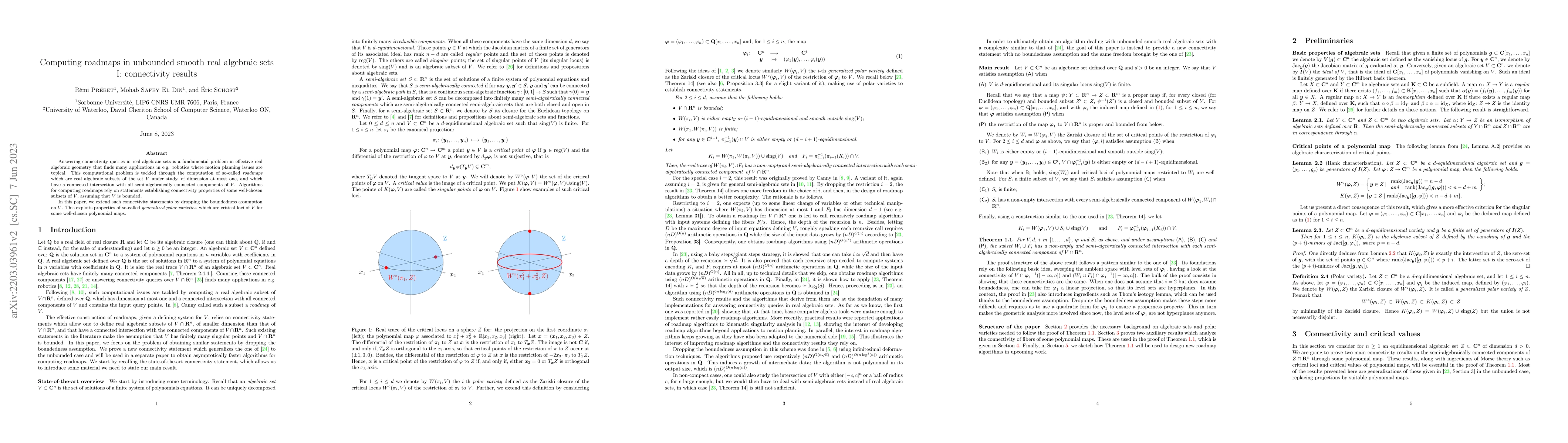 Thumbnail for Computing roadmaps in unbounded smooth real algebraic sets I:
  connectivity results