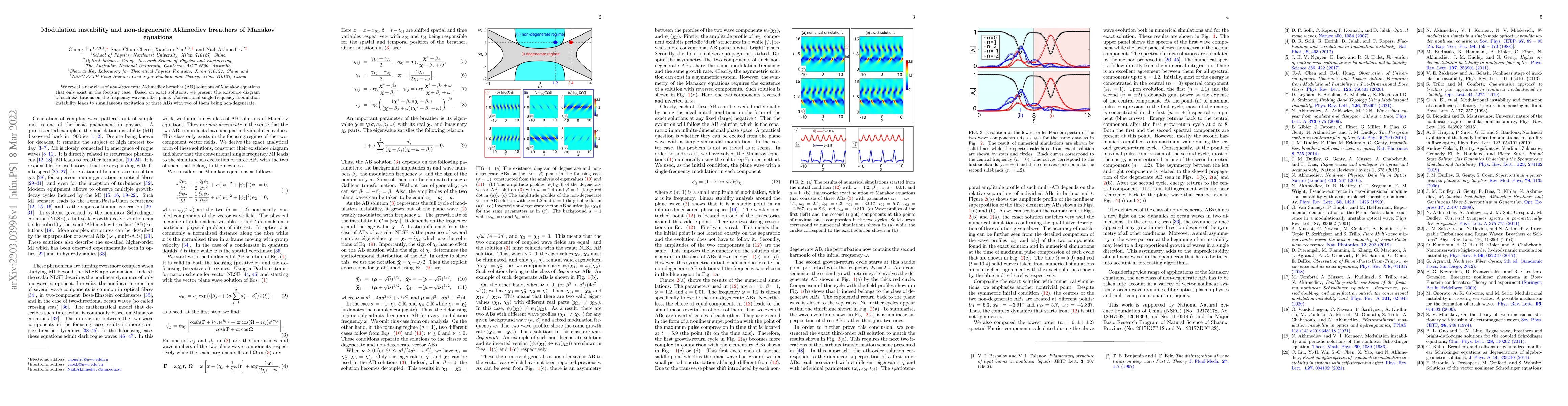 Thumbnail for Modulation instability and non-degenerate Akhmediev breathers of Manakov
  equations