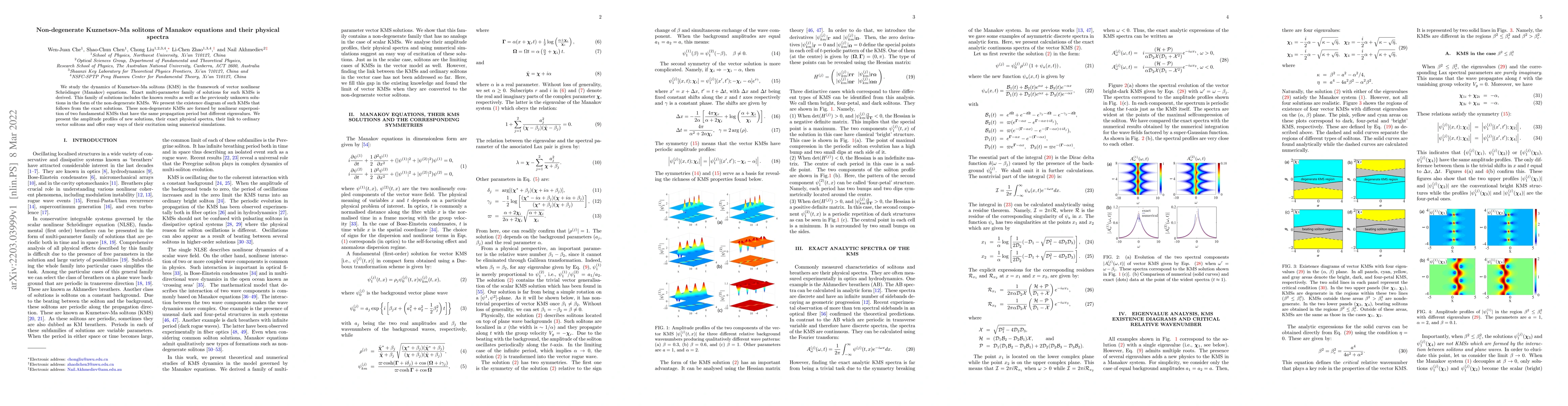 Thumbnail for Non-degenerate Kuznetsov-Ma solitons of Manakov equations and their
  physical spectra