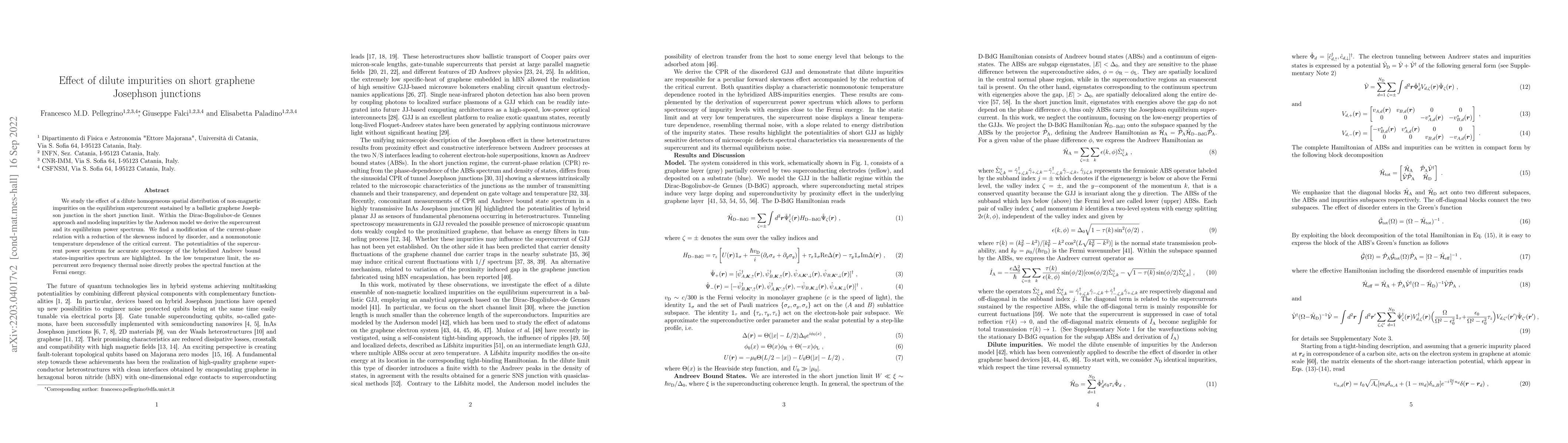 Thumbnail for Effect of dilute impurities on short graphene Josephson junctions