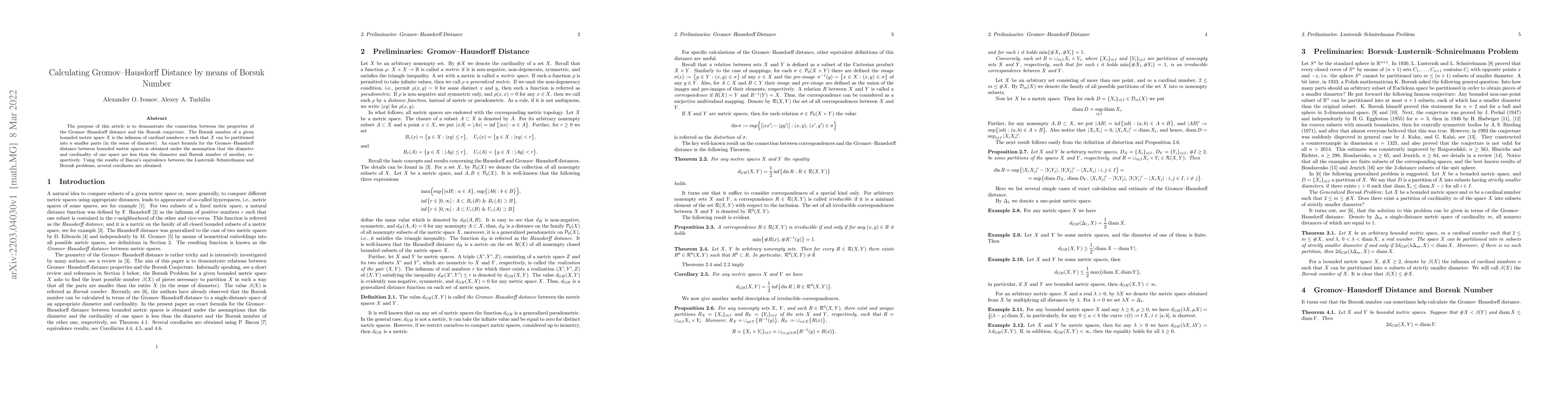 Thumbnail for Calculating Gromov-Hausdorff Distance by means of Borsuk Number