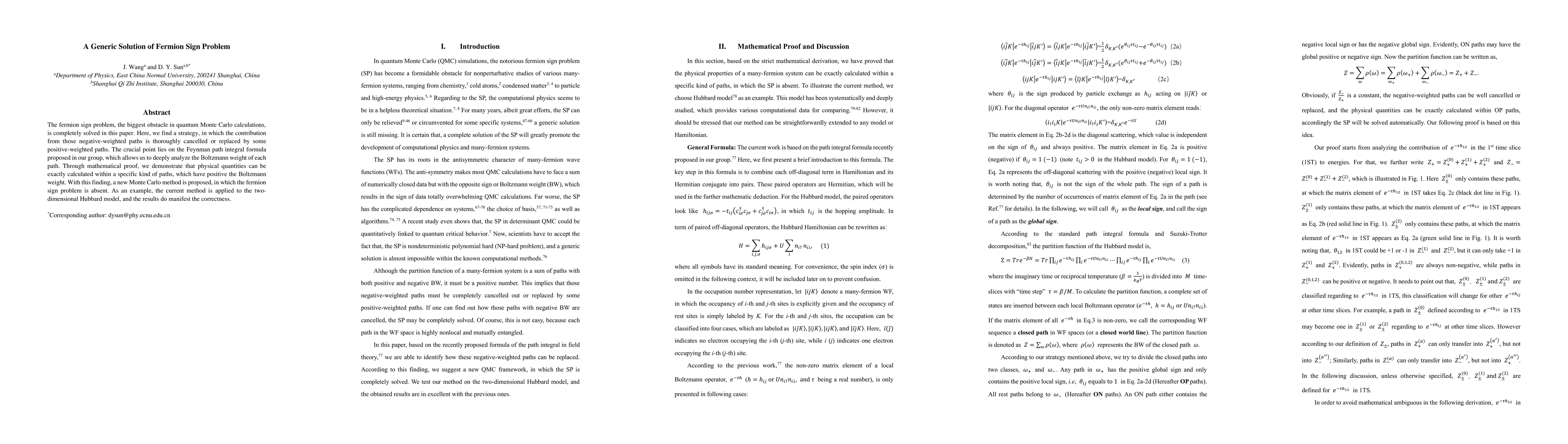 Thumbnail for A Generic Solution of Fermion Sign Problem