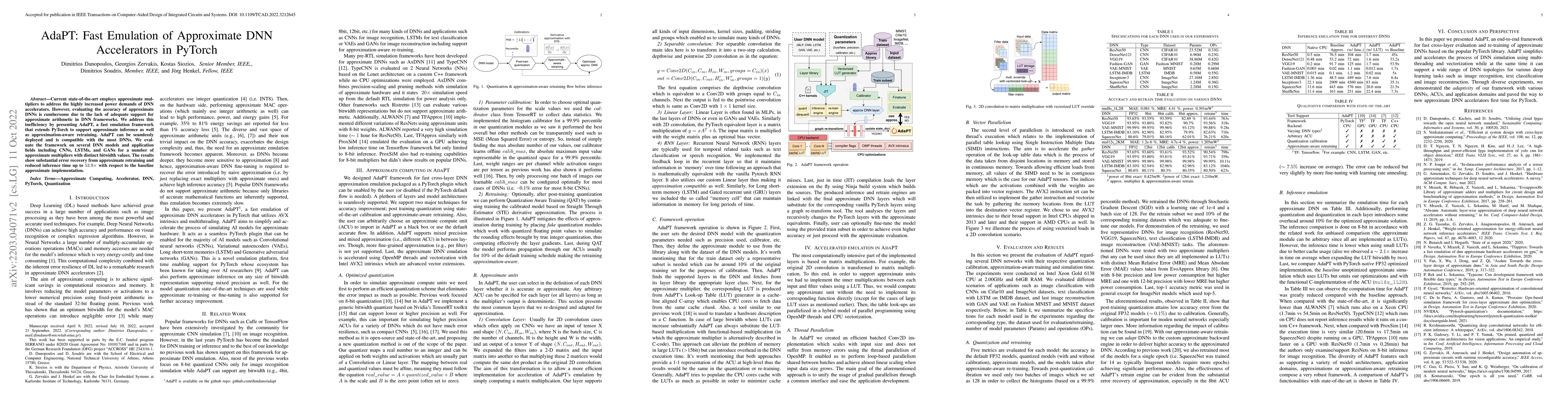 Thumbnail for AdaPT: Fast Emulation of Approximate DNN Accelerators in PyTorch