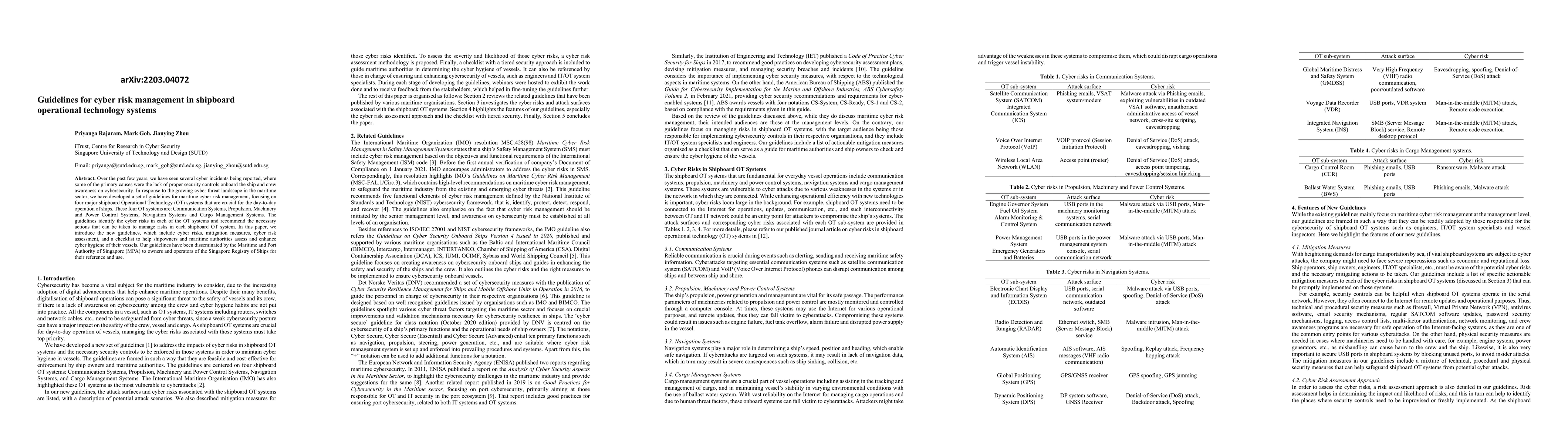 Thumbnail for Guidelines for cyber risk management in shipboard operational technology
  systems