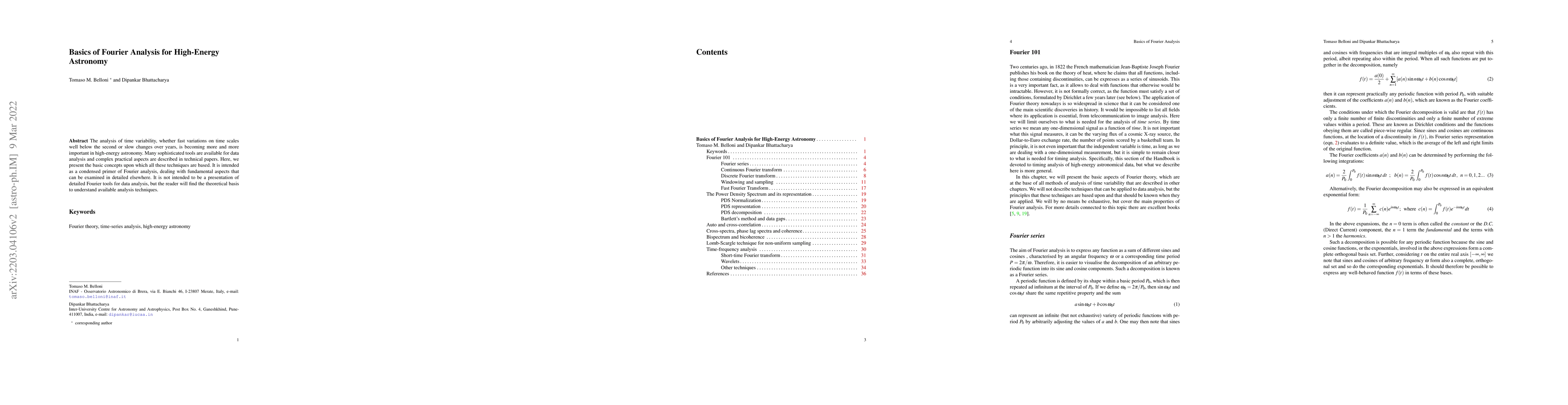 Thumbnail for Basics of Fourier Analysis for High-Energy Astronomy