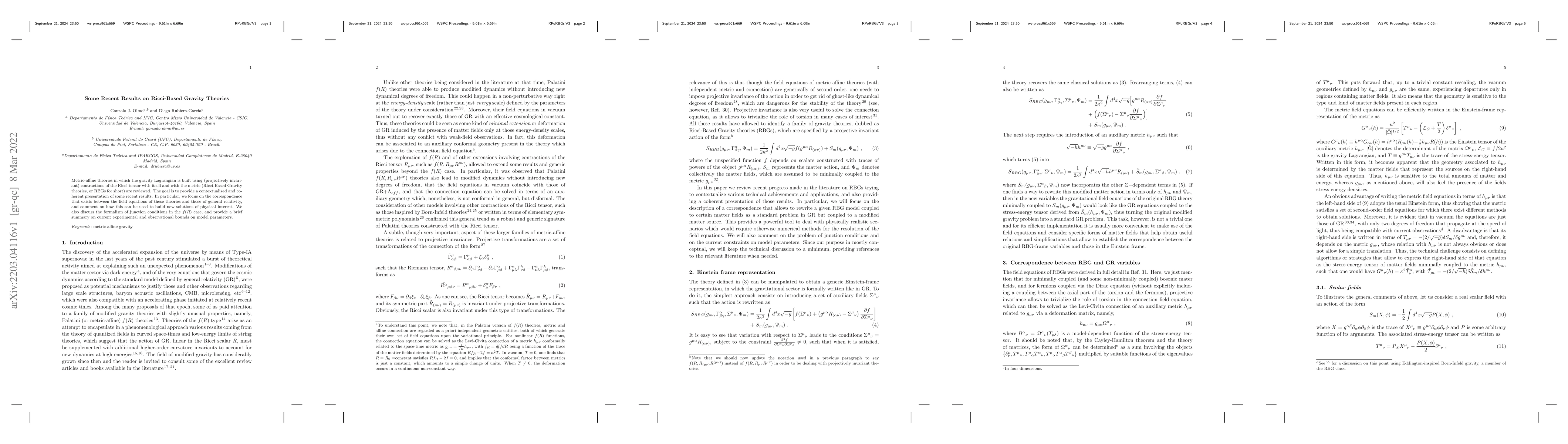 Thumbnail for Some Recent Results on Ricci-Based Gravity Theories