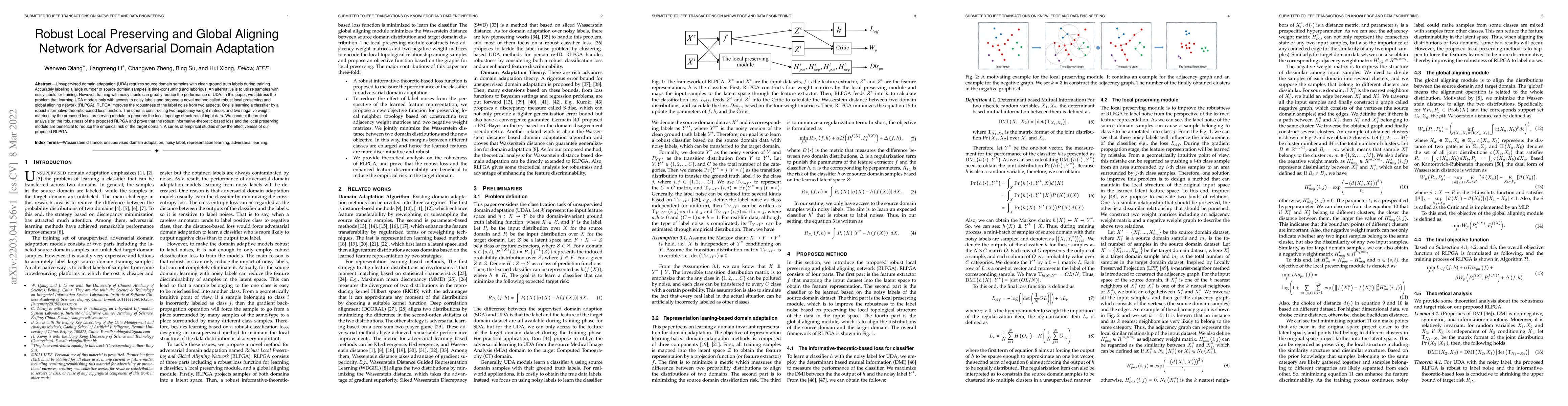 Thumbnail for Robust Local Preserving and Global Aligning Network for Adversarial
  Domain Adaptation