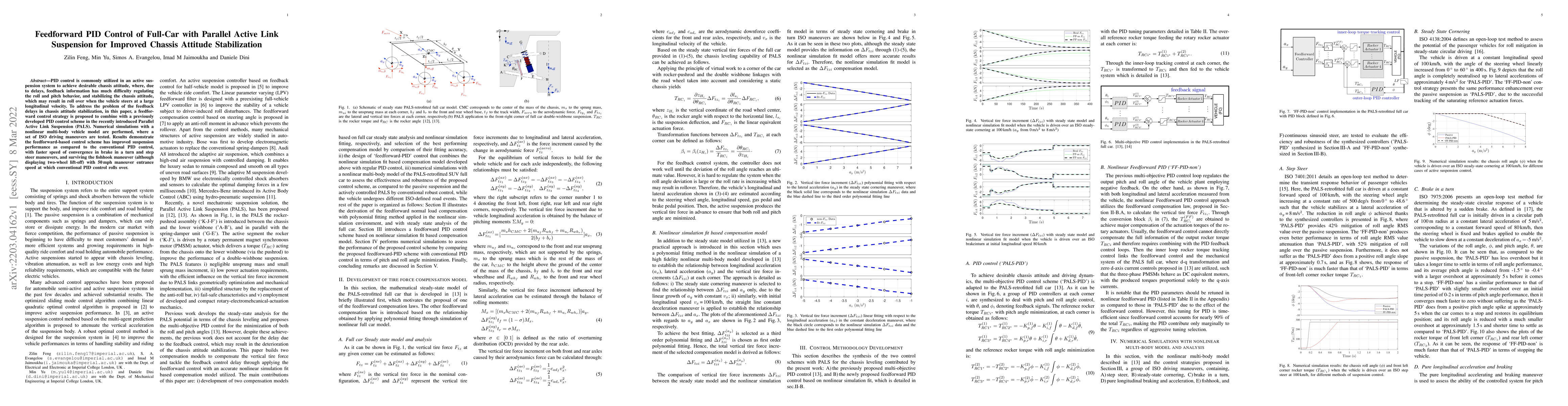 Thumbnail for Feedforward PID Control of Full-Car with Parallel Active Link Suspension
  for Improved Chassis Attitude Stabilization