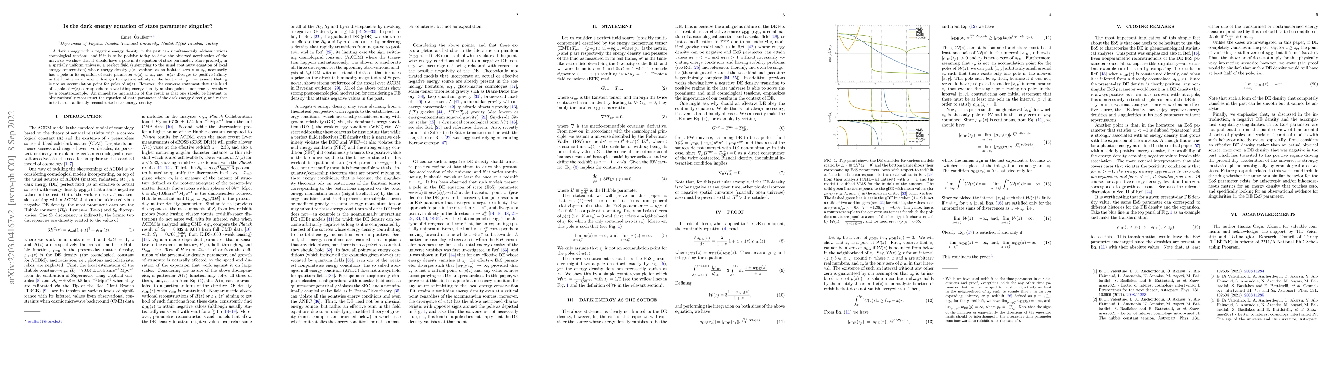 Thumbnail for Is the dark energy equation of state parameter singular?