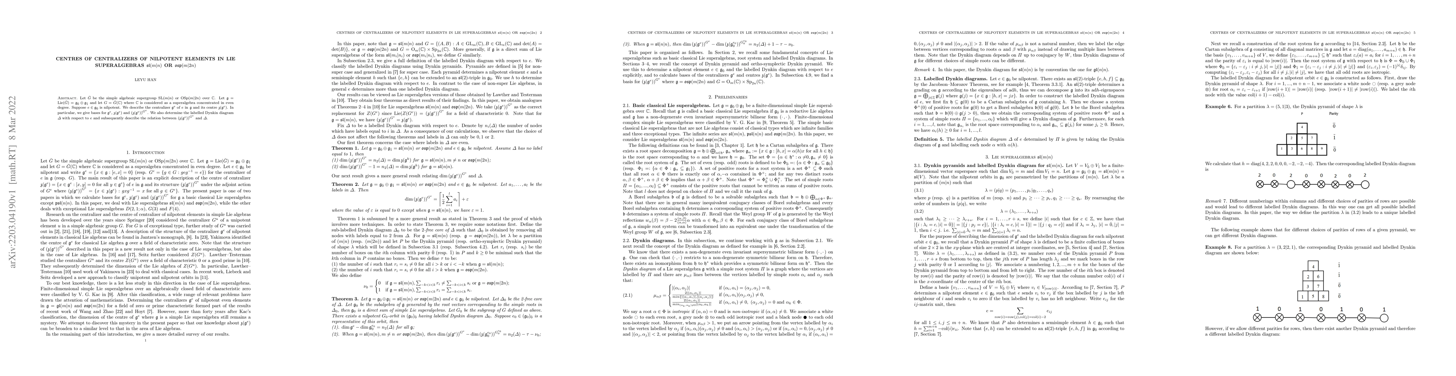 Thumbnail for Centres of centralizers of nilpotent elements in Lie superalgebras
  $\mathfrak{sl}(m|n)$ or $\mathfrak{osp}(m|2n)$
