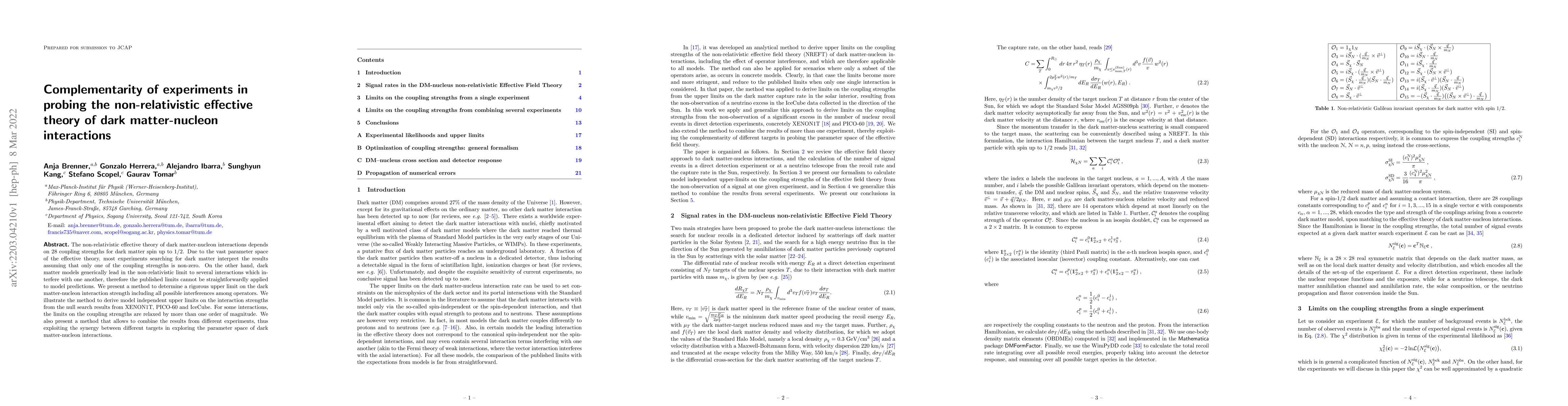 Thumbnail for Complementarity of experiments in probing the non-relativistic effective
  theory of dark matter-nucleon interactions
