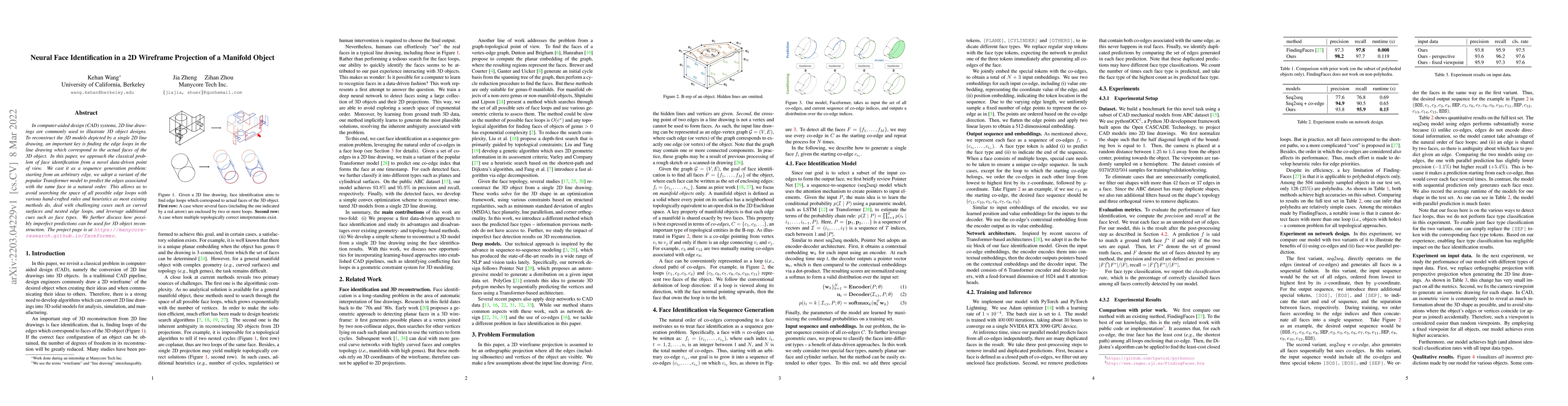 Thumbnail for Neural Face Identification in a 2D Wireframe Projection of a Manifold
  Object