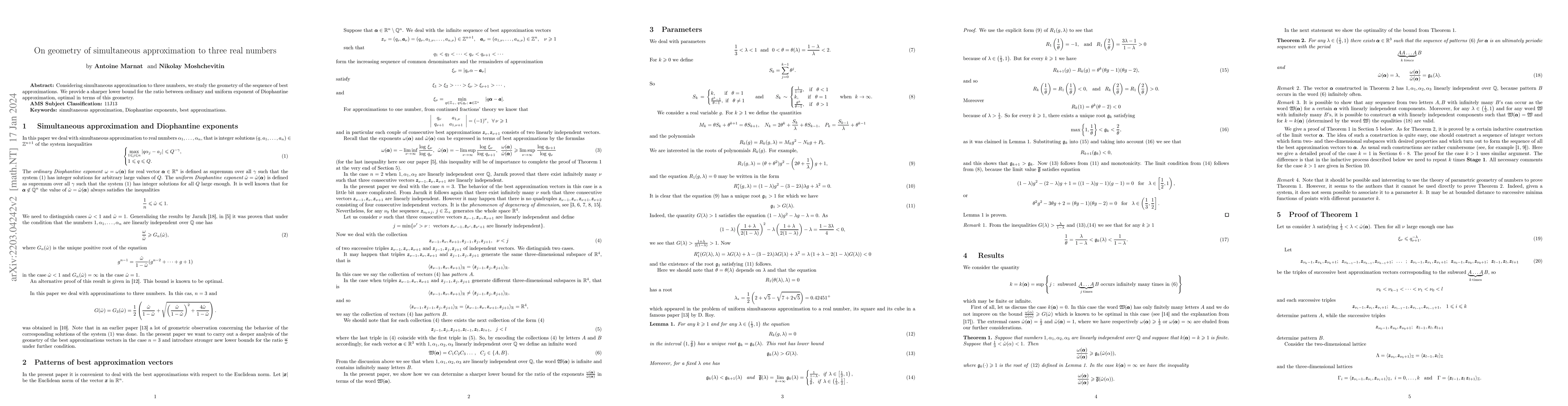 Thumbnail for On geometry of simultaneous approximation to three real numbers