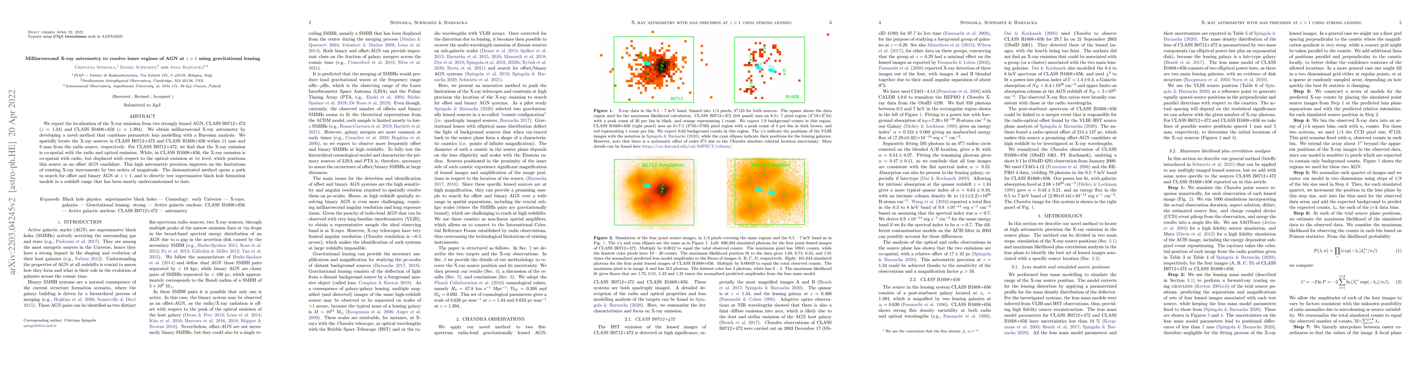 Thumbnail for Milliarcsecond X-ray astrometry to resolve inner regions of AGN at $z>1$
  using gravitational lensing
