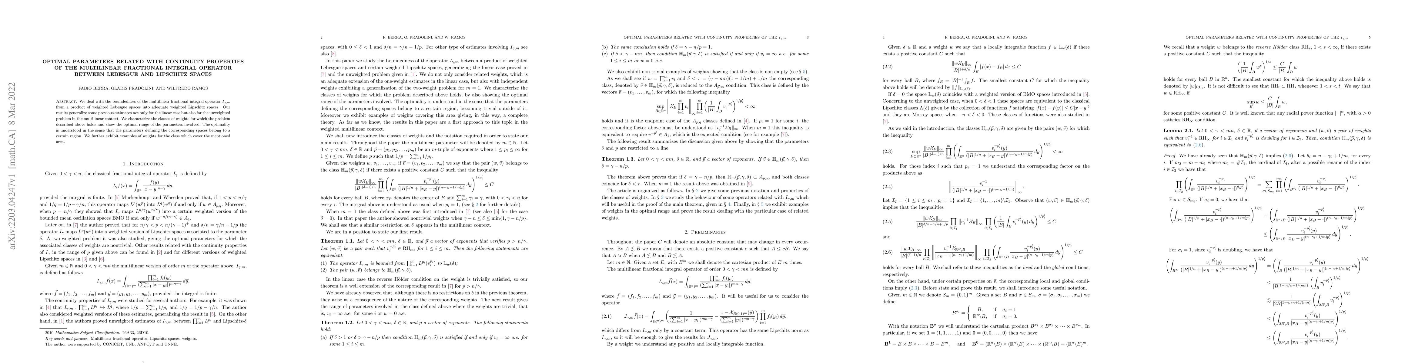 Thumbnail for Optimal parameters related with continuity properties of the multilinear
  fractional integral operator between Lebesgue and Lipschitz spaces