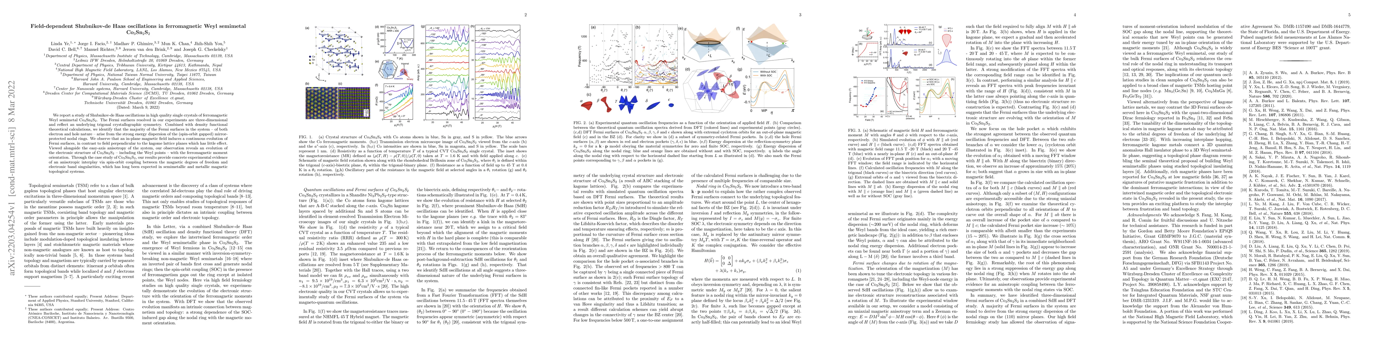 Thumbnail for Field-dependent Shubnikov-de Haas oscillations in ferromagnetic Weyl
  semimetal Co3Sn2S2